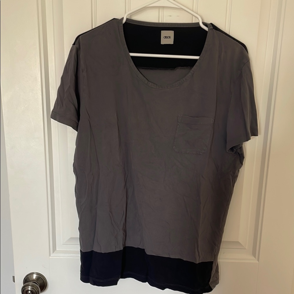 ASOS Gray and Black Short Sleeve Tee